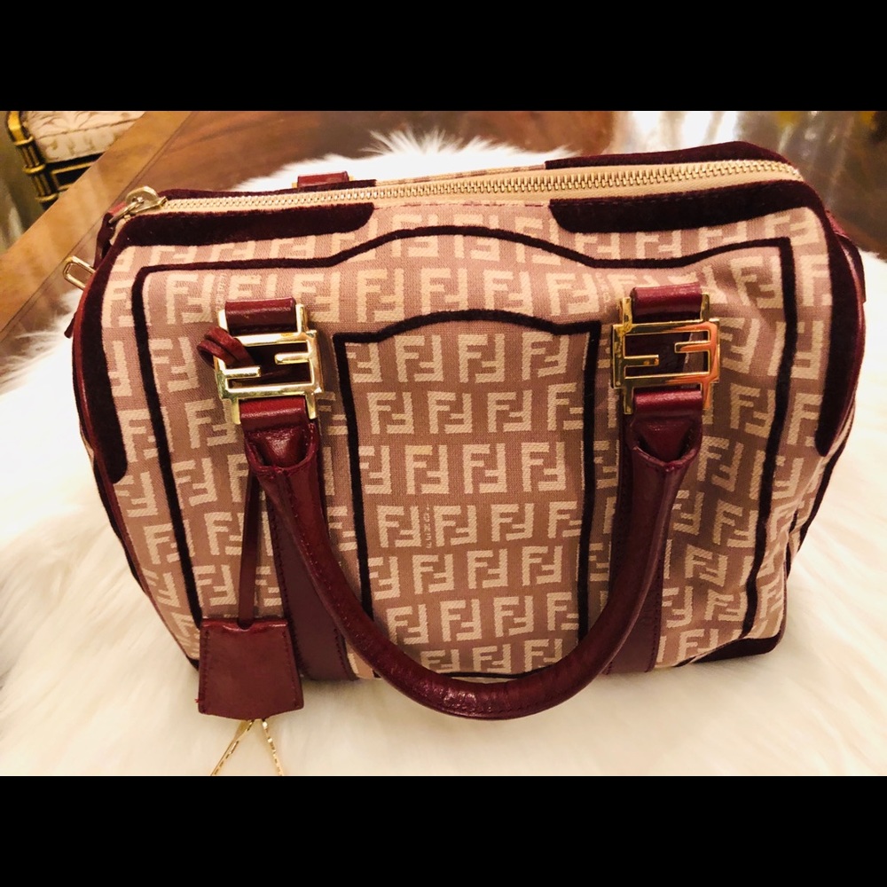 Rare Vintage Fendi Monogram Boston Bag